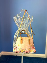 Y2K Nanette Lepore Botanical Bloom Satchel  Monogram Canvas Crossbody