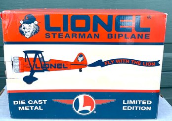 (H) LIONEL 1995 Die Cast Biplane Airplane Limited Edition In Box