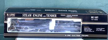 (A6) K-LINE Electric Trains K-3018S B&O Die Cast Pacific Steam Engine & Tender