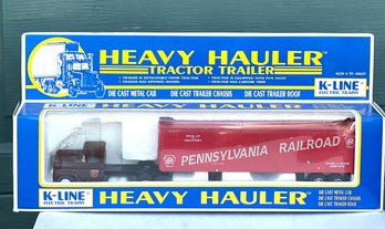 (B14) K-LINE Electric Trains - Heavy Hauler Pennsylvania Railroad Die Cast Tractor Trailer