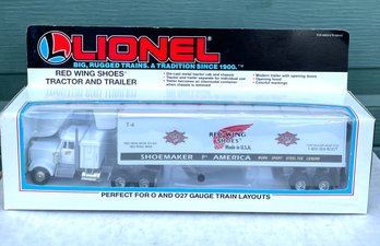 (B-10) LIONEL Red Wing Shoes Die-Cast Tractor And Trailer 12923