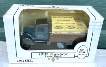 (P11) ERTL 1931 Hawkeye Crate DOsh Truck Die-Cast Metal Bank