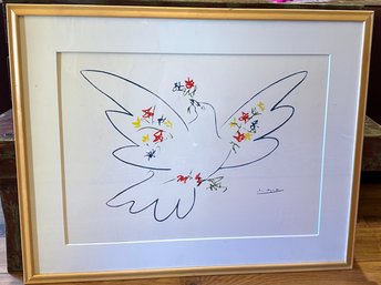 Pablo Picasso - Dove Of Peace (Flowers) Reproduction Print In Frame