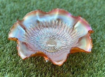 Vintage Marigold Ruffled Candy Dish