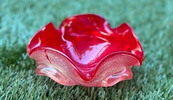 Vintage MCM Murano Art Glass Pinched Candy Dish