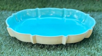 Vintage MCM Signed Two-Tone Pottery Tray