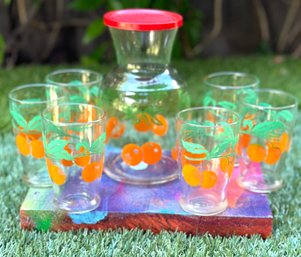 Vintage MCM Juice Pitcher And Glasses