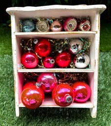 Vintage Caddy Filled With Christmas Ornaments