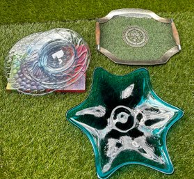 Lot Of Vintage Glass Trays