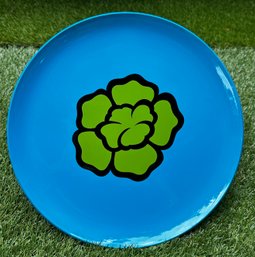 Vintage MCM Round Flower Tray By Flamingo