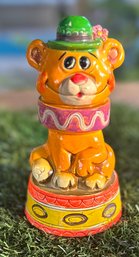 Vintage Chalk Orange Circus Tiger Bank