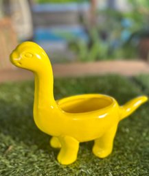 Yellow Ceramic Dinosaur Planter