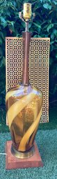 Vintage MCM Swirl Design GlassLamp