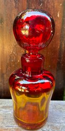 Vintage Amberina Glass Decanter Jar