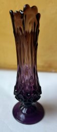 Vintage MCM Amethysts Glass Swung Vase