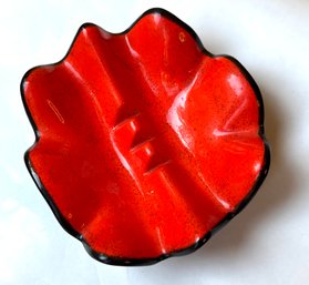 Vintage Orange MCM Pottery Ashtray