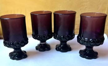 Vintage Tiffin Franciscan Amethyst Glasses S/4