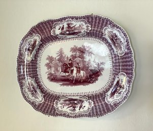 Antique Podmore Walker & Co Olympia Brown Transferware Platter