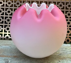 Vintage Pink Satin Glaze Glass Bowl