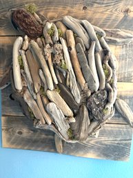 Driftwood Art - Turtle On Wood Frame