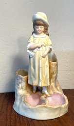 Antique Porcelain Smoker's Set - Women In Yellow