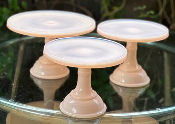 Martha Stewart Pink Jadeite Cake Pedestals S/3