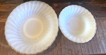 MCM White Milk Glass FIRE KING Bowls
