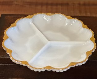 MCM Milk Glass Relish Tray