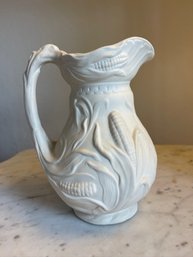 (A29) Antique 1958 Moulded Jug 'Corn Husk' By United States Pottery Co.