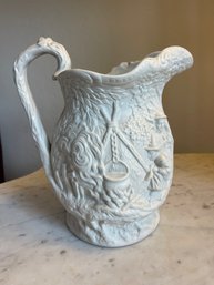 (A31) Antique 1840s Jones & Walley 'Gipsey' COBRIDGE Moulded Jug