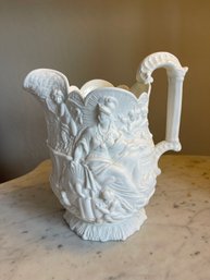 (A32) Antique 1850s Wison & Providence' Samuel Alcok & Co. COBRIDGE  Moulded Jug