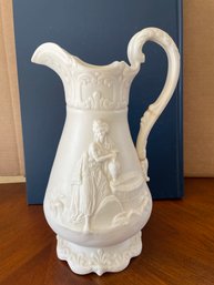 (A7) Antique 1860s COBRIDGE  'Arabic' Samuel Alcock Moulded Jug