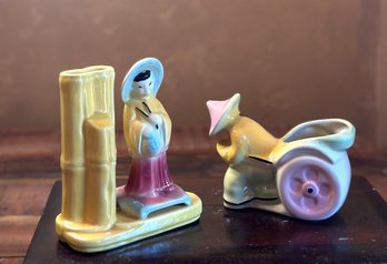 MCM Asian Themed Pottery Planters