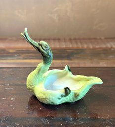 Vintage Mid Century Pottery Swan Trinket Dish