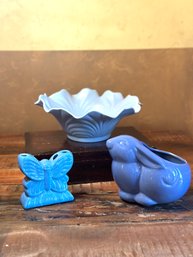 MCM Vintage Pottery Lot With Hoppy Trails Bowl By Metlox