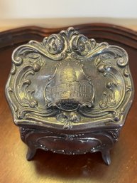 (B8) Vintage JENNINGS BOTHERS Capital Building Casket Stye Trinket Jewelry Box
