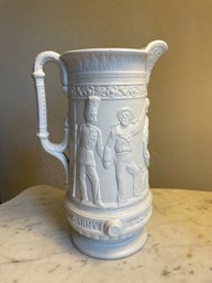(A47) Antique 1880s' Loyal Volunteers' Sanford Pottery Moulded Jug