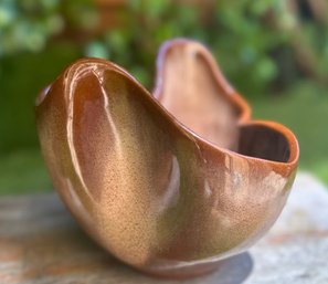 Vintage MCM FRANKOMA Pottery Free Forfm Drape Art Vase Bowl