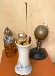 Antique And Vintage Hat Pin Holders With Pins