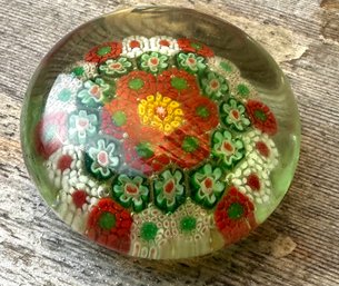Vintage 1950s/60s Millefiori Art Glass Paperweight  Murano Style