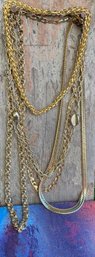 B37 Lot Of Gold Tone Necklaces