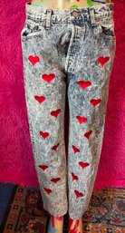 Sold Heartbreaker Wash  One-of-One Upcycled Vintage LEVI's W/ Custom Red Heart Embroidery