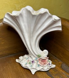 Vintage Porcelain FLORENCE CERAMICS Capodimonte Scroll Vase