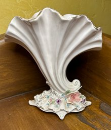 Vintage Porcelain FLORENCE CERAMICS Capodimonte Scroll Vase
