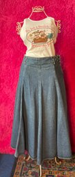 Vintage 1980s Liz Claiborne Denim Skirt  Rodeo-Ready Realness,