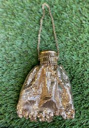Vintage WHITING & DAVIS Gold Mesh Beggars Pouch Purse
