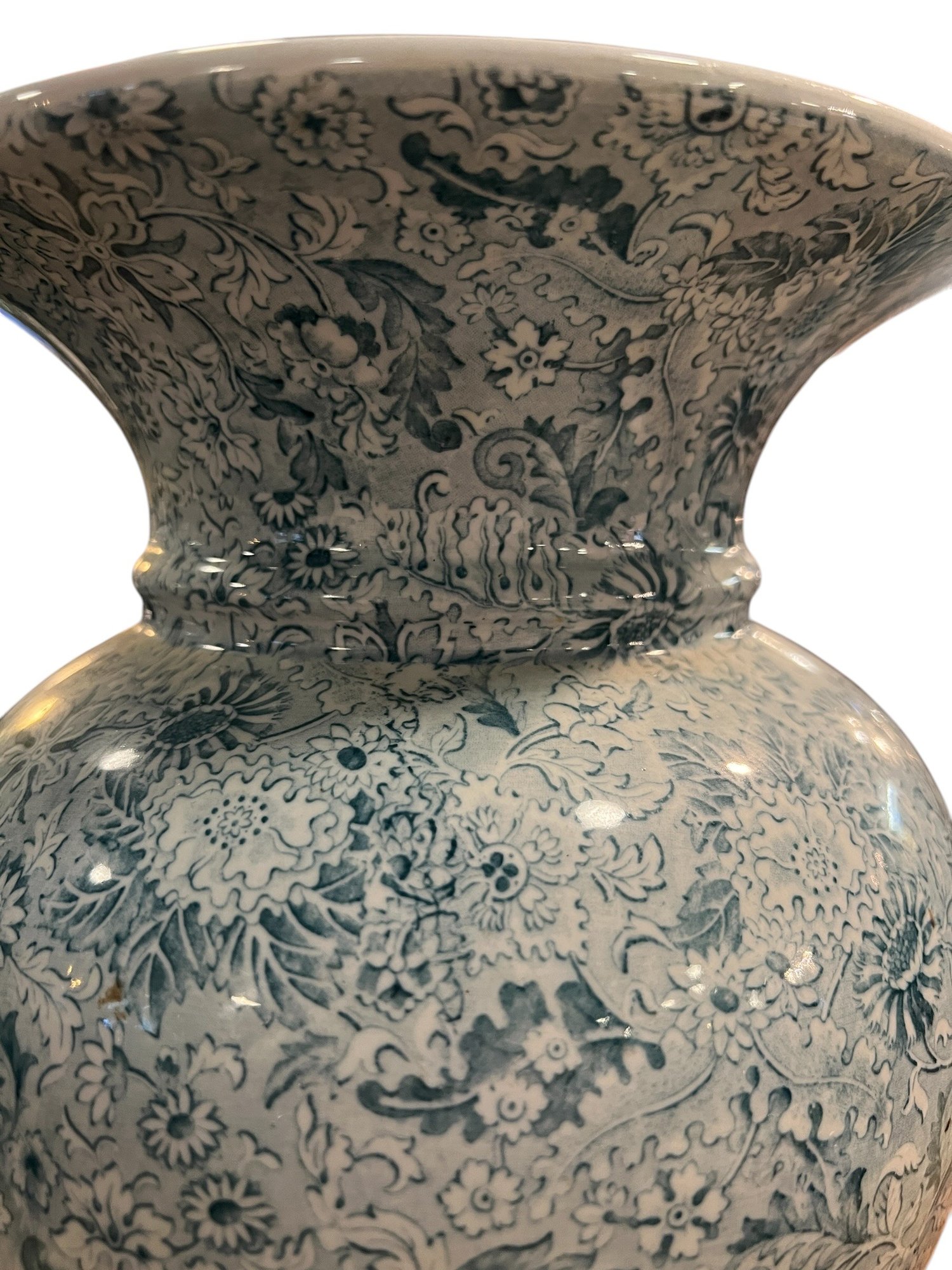 Antique Transferware Clementson Shelton Siam Ironstone Vase #1606 ...
