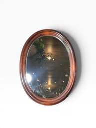 Large Vintage Ethan Allen Wood Oval Mirror