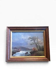 Vintage Hand Painted Landscape Scene