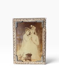 Antique 19th Century French Print Of Two Sisters At Prayer By Emile Munier